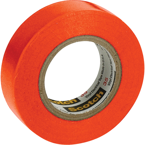 Scotch&reg; 35 Colour Coded Tape, 12.7 mm (1/2") x 20.1 m (66'), Orange, 7 mils Chandler Sales