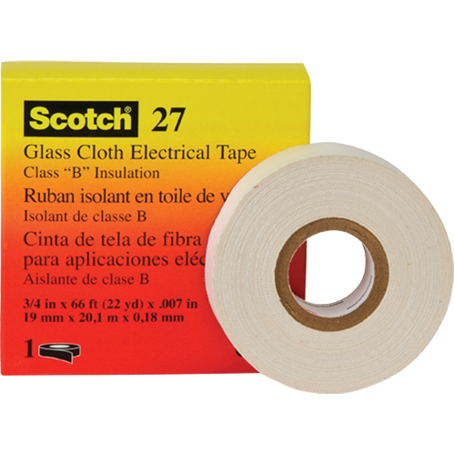 Rubans isolants en toile de verre 27 Scotch, 19 mm (3/4") la x 20 m (66') lo Chandler Sales