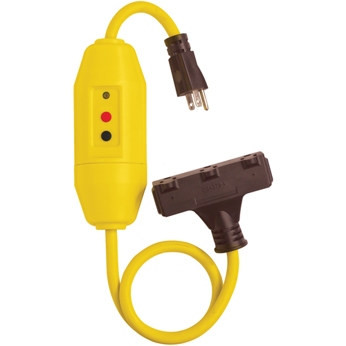 Cordons &agrave; trois prises avec disjoncteur de fuite &agrave; la terre, 120 V, 15 A, Cordon de 2' Chandler Sales