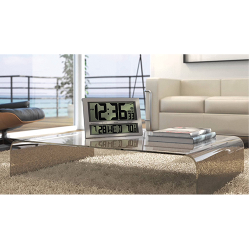 Jumbo Clock, Digital, Battery Operated, 16.5" W x 1.7" D x 11" H, Silver Chandler Sales