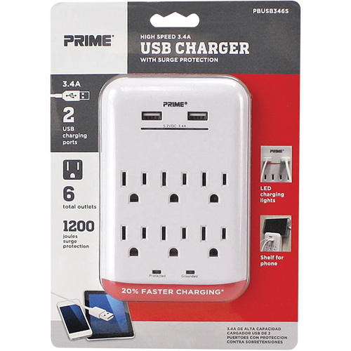 Chargeur USB Prime avec protection contre la surtension Chandler Sales