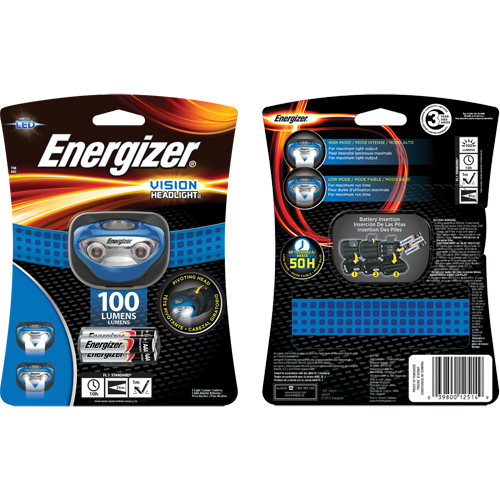 Vision Headlamp, LED, 100 Lumens, 10 Hrs. Run Time, AAA Batteries Chandler Sales
