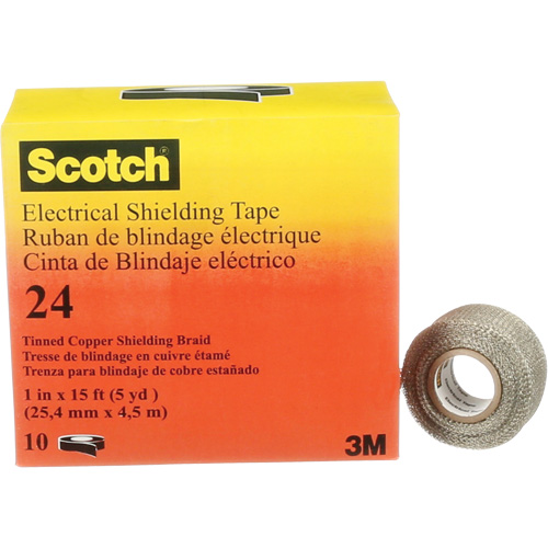 Scotch&reg; Electrical Shielding Tape, 25.4 mm (1") x 4.6 m (15'), Black, 16 mils Chandler Sales