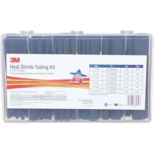 Tube thermor&eacute;tractable, Paroi mince, 6", 1" (2,54cm) - 0,1875" (0,48cm) Chandler Sales