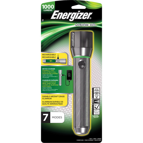 Vision HD Focus Flashlight, LED, 1000 Lumens, Rechargeable Batteries Chandler Sales