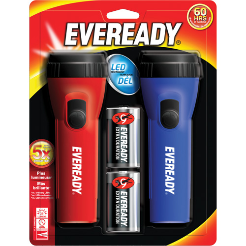 Eveready&reg; General Purpose Flashlight Kit, LED, 25 Lumens, D Batteries Chandler Sales