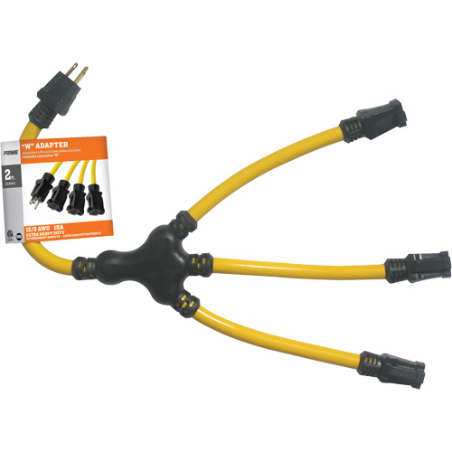 Adaptateur en W, Ext&eacute;rieur, STW, AWG 12/3, 15 A, 3 prise(s), 2' Chandler Sales