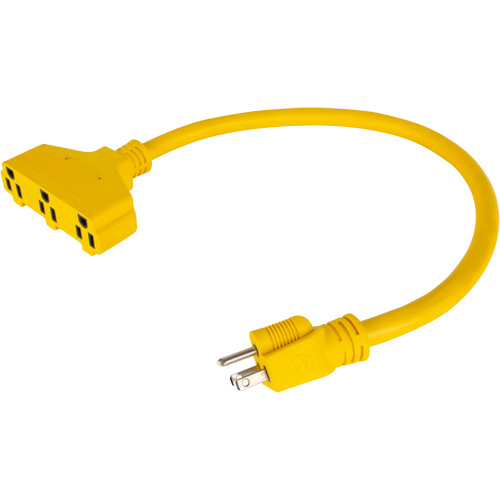Adaptateur de rallonge d'alimentation, Ext&eacute;rieur, STOW, AWG 12/3, 15 A, 3 prise(s), 2' Chandler Sales