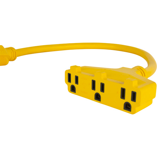 Adaptateur de rallonge d'alimentation, Ext&eacute;rieur, STOW, AWG 12/3, 15 A, 3 prise(s), 2' Chandler Sales