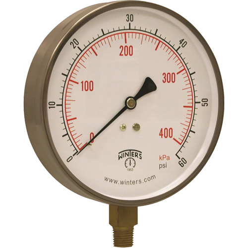 Stainless Steel Pressure Gauge, 2-1/2" , 30" Hg Vac., Bottom Mount, Liquid Filled Analogue Chandler Sales