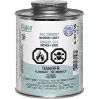 Ciment de PVC, 0,250 lb, Canette &agrave; dessus brosse, Gris Chandler Sales