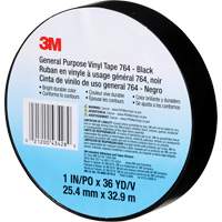 764 General-Purpose Vinyl Tape, 25.4 mm (1") W x 32.9 m (108') L, 5 mils, Black Chandler Sales