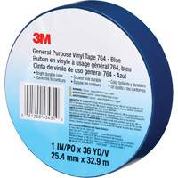 764 General-Purpose Vinyl Tape, 25.4 mm (1") W x 32.9 m (108') L, 5 mils, Blue Chandler Sales