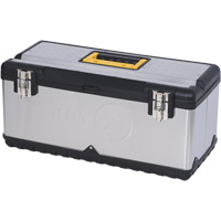JPSTB-22 Stainless Steel Hand Tool Box, 11" D x 22-1/2" W x 10-3/4" H, Black/Grey Chandler Sales