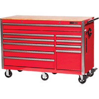 PRC5610 Pro Series Roller Cabinet, 10 Drawers, 55-9/10" W x 24-1/10" D x 39-7/10" H, Red Chandler Sales