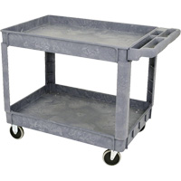 JPTC-3624 Heavy-Duty Polypropylene Shop Cart, 2 Tiers, 46" W x 25-1/2" D x 33-1/4" H, 500 lbs. Cap. Chandler Sales