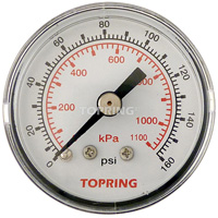 Pressure Gauge, 1-1/2" , 0 - 160 psi, Back Mount, Analogue Chandler Sales