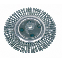 Knot Wire Wheel Brushes - Stringer Bead, 4-7/8" Dia., 0.02" Fill, 5/8"-11 Arbor, Steel Chandler Sales