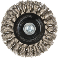 Brosses rotatives &agrave; fils nou&eacute;s - Brosse rotative &agrave; fils nou&eacute;s a/queue 1/4", Fils nou&eacute;s standards, Dia. 3", Fils 0,014", Acier inoxydable Chandler Sales