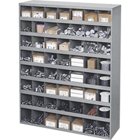 Steel Storage Bin Cabinet, 33-3/4" W x 12" D x 42" H, Grey Chandler Sales