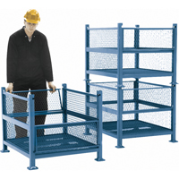Open Mesh Containers, 2 Drop Gates, 2500 lbs. Capacity, 34.5" W x 40.5" D x 32.25" H Chandler Sales