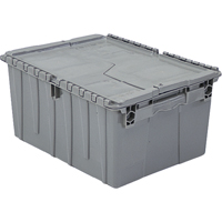 Flipak&reg; Polyethylene Plastic (PE) Distribution Containers, 11.8" x 9.8" x 7.7", Grey Chandler Sales