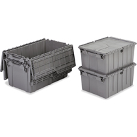 Flipak&reg; Polyethylene Plastic (PE) Distribution Containers, 11.8" x 9.8" x 7.7", Grey Chandler Sales