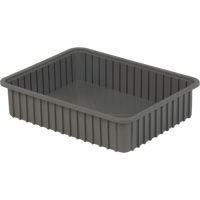 Divider Box&reg; Containers, Polyethylene, 22.4" W x 17.4" D x 5" H, Grey Chandler Sales