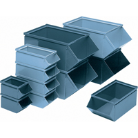 Bac en acier, Cap. 100 lb, 4-1/2" la x 8" p x 4-1/2" h, Bleu Chandler Sales