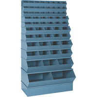 Bacs sectionnels superposables, Cap. 100 lb, 37" la x 8" p x 4-1/2" h, Bleu Chandler Sales