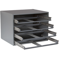 Compartment Box Cabinets, Steel, 4 Slots, 20" W x 15-3/4" D x 15" H, Grey Chandler Sales