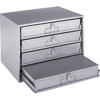 Compartment Box Cabinets, Steel, 4 Slots, 20" W x 15-3/4" D x 15" H, Grey Chandler Sales