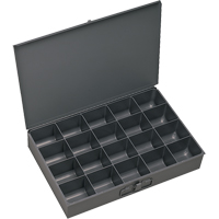Compartment Scoop Boxes, Steel, 20 Slots, 13-3/8" W x 9-1/4" D x 2" H, Grey Chandler Sales