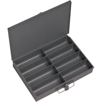 Compartment Scoop Boxes, Steel, 8 Slots, 13-3/8" W x 9-1/4" D x 2" H, Grey Chandler Sales