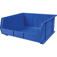 Bac en plastique, 16-1/2" la, 11" h x 18" p, Bleu Chandler Sales