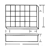 Boîte &agrave; compartiments, Plastique, 24 compartiments, 18-1/2" la x 13" p, 3" h, Gris Chandler Sales