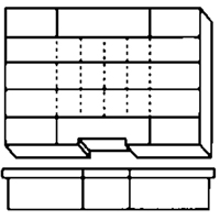 Boîte &agrave; compartiments, Plastique, 15-1/2" la x 11-3/4" p, 2-1/2" h, Gris Chandler Sales