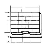 Boîte &agrave; compartiments, Plastique, 24 compartiments, 15-1/2" la x 11-3/4" p, 2-1/2" h, Gris Chandler Sales
