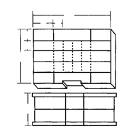 Boîte &agrave; compartiments, Plastique, 48 compartiments, 15-1/2" la x 11-3/4" p, 5" h, Gris Chandler Sales