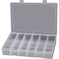 Compact Polypropylene Compartment Cases, 13-1/8" W x 9" D x 2-5/16" H, 12 Compartments Chandler Sales