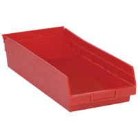 Bacs de rangement pour tablettes, 8-3/8" la x 4" H x 17-7/8" p, Rouge, Capacit&eacute; 40 lb Chandler Sales