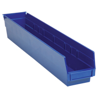 Bacs de rangement pour tablettes, 4-1/8" la x 4" H x 23-5/8" p, Bleu, Capacit&eacute; 50 lb Chandler Sales