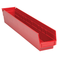 Bacs de rangement pour tablettes, 4-1/8" la x 4" H x 23-5/8" p, Rouge, Capacit&eacute; 50 lb Chandler Sales