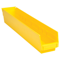 Bacs de rangement pour tablettes, 4-1/8" la x 4" H x 23-5/8" p, Jaune, Capacit&eacute; 50 lb Chandler Sales