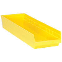 Bacs de rangement pour tablettes, 8-3/8" la x 4" H x 23-5/8" p, Jaune, Capacit&eacute; 50 lb Chandler Sales