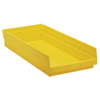 Bacs de rangement pour tablettes, 11-1/8" la x 4" H x 23-5/8" p, Jaune, Capacit&eacute; 50 lb Chandler Sales