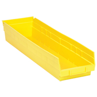 Bacs de rangement pour tablettes, 6-5/8" la x 4" H x 23-5/8" p, Jaune, Capacit&eacute; 50 lb Chandler Sales