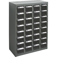 Casiers pour pi&egrave;ces KPC-500, Acier galvanis&eacute;, 32 tiroirs, 18-1/10" x 8-7/10" x 25-3/5", Gris Chandler Sales
