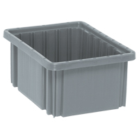 Divider Box&reg; Containers, Plastic, 10.9" W x 8.3" D x 5" H, Grey Chandler Sales