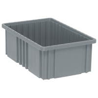 Divider Box&reg; Containers, Plastic, 16.5" W x 10.9" D x 6" H, Grey Chandler Sales